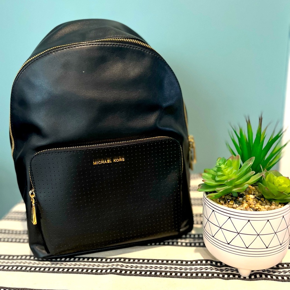 Michael Kors Black medium backpack gold hardware